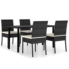 Tidyard Set 5 pz da Pranzo da Giardino in Polyrattan,Set da Giardino Tavolo e Sedie in Rattan,Set Tavolo e Sedie da Pranzo da Giardino Esterno,Tavolo Quadrato e 4 Poltrone in Rattan