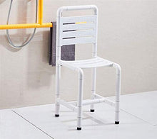 DGHJK Sgabello da Doccia, Sgabello da Bagno di Sicurezza Antiscivolo, Sedia da Bagno Antiscivolo per Donna Incinta e Anziani Sgabello da Doccia ausiliario in Acciaio Inossidabile e PVP, Bianco, L