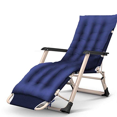 Hfyg Lettino Prendisole Patio reclinabile, Sedia a Sdraio per Campeggio all'aperto da Campeggio con Sdraio a gravità Zero e Cuscini 200 kg Chaise Longue (Color : Blue)