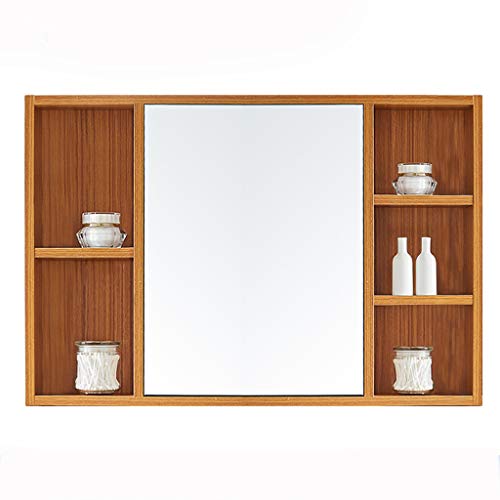 haozai Armadietto da Parete, Armadietto A Parete da Bagno con Specchio Mobile Pensile da Bagno con Porta E Mensola Marrone,900mmx600mm（Marrone） 1214