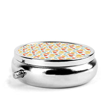 Contenitore rotondo per pillole in stile vintage, con 3 scomparti in metallo, per medicina, vitamine, organizer per viaggi all'aperto