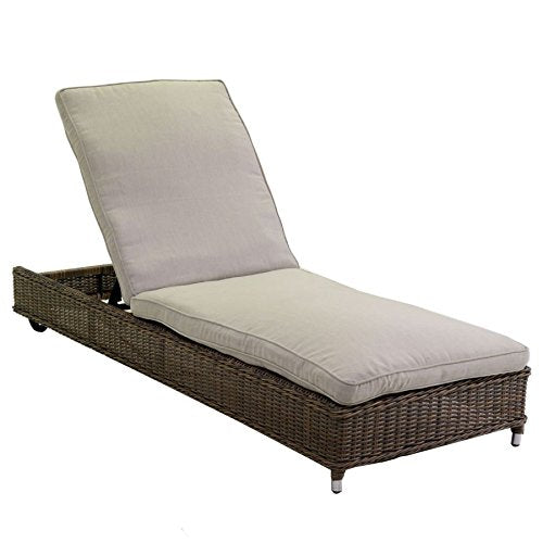 Vacchetti Giuseppe Lettino Baltimora Grigio in Polyrattan con Cuscini e Ruote 206x74x(h) 35/103cm