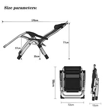 LINGZE Lettini Prendisole, Sedia a gravità Zero Pieghevole con Cuscino Regolabile per la Testa per Giardino, Prato, Patio Interno ed Esterno, Campeggio, Nero