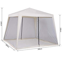 miozzi Gazebo da Giardino 3x3x2.35 m in Acciaio con Zanzariere Beige