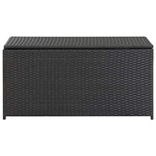 OUSEE Baule da Giardino in Polyrattan 116x60x60 cm Nero
