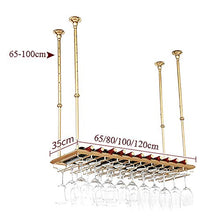 JHGJBJ Dorato Vino Rack Appesa, Forte E Stabile Soffitto Ferro Titolare Appeso Calice, Il Braccio può Essere Regolata da Altezza 60-100cm (Size : 120x35cm)