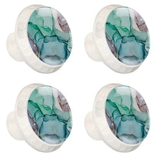 4 pcs White Cabinet Knobs for Kitchen Cabinets Bedroom Wardrobe Dresser Drawers Purple green brown abstract