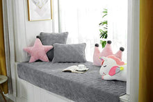 Sincere - Cuscini per sedile con finestra a baia, in peluche, misura corta, antiscivolo, per interni, per divano, tatami, per finestra, balcone, davanzale, panchina (grigio scuro, 88,9 x 160 cm)