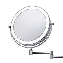 CRYPY Specchio per Il Trucco LED Montato a Parete da 8 Pollici 10X Ingranditore Touch Luminoso Regolabile Parete Specchi Doppio Lato Vanity Specchio