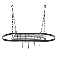 CHHD Portapentole, portautensili da Cucina Appeso a soffitto Nero, mensola portautensili Organizer con 10 Ganci Staccabili
