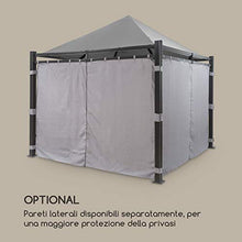 blumfeldt Pantheon Illumina - Gazebo, Pergola, Tubi in Alluminio, Tettuccio: 3x3 m, BrightNightTopLight: Luce LED Colorata, Paletti Angolari 9 x 9 cm, Senza Pareti Laterali, Nero