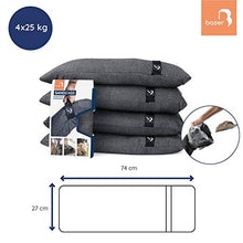 Baser Sacchi di Sabbia rettilineo e riempibili: Peso per ombrelloni, Trampolino, Peso ombrelloni decentrati, stendibiancheria, Alternativa alle Peso Ombrellone da Giardino (Grigio Scuro, 4 x 25 kg)
