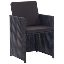 Tidyard Set da Pranzo da Giardino 11 pz con Cuscini in Polyrattan Nero,Set da Pranzo Giardino,Set di Mobili,per Balcone, Giardino o Terrazzo
