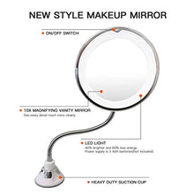 XCAYBH - Specchio rotante a 360 gradi, con specchio da trucco a LED, adatto per scrivania e bagno da viaggio