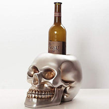 Semplicità Elegante Retro Personalità Europea Forma Del Cranio Portabottiglie Resina Artigianato D'Argento Home Desktop Portico Ornamenti Decorazioni per Bar Bella Ed Elegante, HJJ