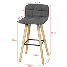 SoBuy® 2 x Sgabelli Alta da Bar con poggiapiedi e Schienale,sedie Cucina, FST50-DGX2,IT