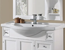 Mobile sottolavabo con lavabo e specchio Ilaria 105 cm Per Arredo Bagno Bianco classico