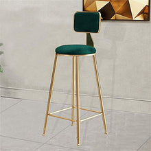Yxsd - Sgabello da bar alla moda, stile contemporaneo, con schienale e schienale in stile moderno, altezza per bancone da cucina per pub, cuscino in velluto (colore: verde, dimensioni: 45 cm)