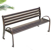 Sedia da esterno per patio da esterno con panchina da giardino, Resistente sedile casual in alluminio pressofuso con braccioli e schienale, Mobili da giardino resistenti alle intemperie