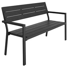 TecTake 800796 Panca da Giardino per 2 Persone, Panchina da Parco, Mobile da Giardino, Arredamento Esterni, Robusta, Telaio Stabile in Alluminio -Disponibile in Diversi Colori (Grigio Scuro)