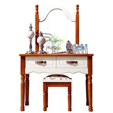 Zhicaikeji Tovaglia Dresser-Pack Toletta con Specchio E Sgabello Multifunzione Rivestito in Legno Camera da Letto Comò (Color : Brown, Size : One Size)