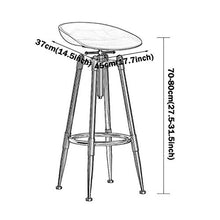 Sgabello Bar Industriale - Sgabelli girevoli retrò 27,5-31,5 Pollici - Sedia Cucina Extra Alta - Sgabello Bar Regolabile in Altezza - Sedile in plastica PP - Gambe in Metallo dorat