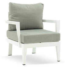 Set Salotto da Giardino Divano 2 Poltrone e Tavolino in Alluminio Estia Bianco