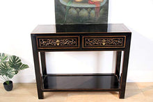 Yajutang - Console con 2 cassetti in legno massiccio, colore: Nero