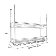 JHGJBJ Hanging cremagliera del Vino del Metallo, cremagliera della Bottiglia di Vino del Ferro a Doppio Strato/Appeso cremagliera di Vetro di Vino, Regolabile in Altezza del Boom 55-95cm