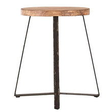 Indhouse – Sgabello vintage per loft, in stile industriale, in ferro e legno Tucson