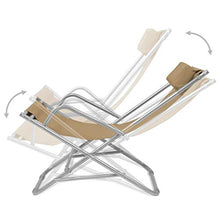 Tidyard Sdraio Pieghevole Giardino Reclinabili 2 pz Grigio Talpa Acciaio 69x61x94cm，Massima capacità di carico 120 kg