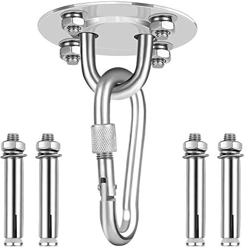 BETOY - Gancio da soffitto per poltrona sospesa, in acciaio inox, supporto per sacco da boxe, altalena per yoga, palestra, ancoraggio per amaca, portata fino a 400 kg