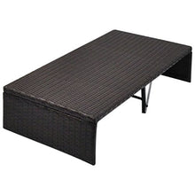 Tidyard Lettino da Giardino Tettuccio Marrone 190x130 cm in Polyrattan, Sedie a Sdraio da Giardino, Lettino da Esterno, Lettino Prendisole