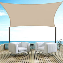 Velway Tenda a Vela Ombreggiante 3x3m Rettangolare, Telo Parasole Tenda da Sole Esterno in Oxford 300D Anti-UV e Antipioggia, Tendalino per Giardino Barca Balcone Terrazza Campeggio, Cachi