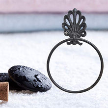 Yardwe Anello portasciugamani a muro per bagno Porta asciugamani classico americano in ferro battuto Porta asciugamani a muro in acciaio inox per il bagno a parete