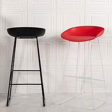 TRGCJGH Sgabello da Bar in Ferro Battuto/Sedia da Bancone Nera/Sgabello da Bar Industriale in Metallo/Sgabello Alto con Poggiapiedi E Poggiapiedi Sedile in Plastica,E-42 * 42 * 75CM