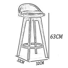 Sgabelli Da Bar, Sedia Da Bar Semplice In Legno Con Schienale Basso, Con Sedile In PU E Girevole A 360 Gradi, Per Cucina Domestica, Sgabello Alto Da Banco Per Colazione (63 Cm, 8 Colori(Color:giallo)