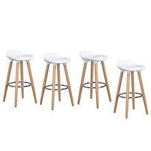 Homy Casa Set of 2 Bar Stools White with Footrest Wooden Frame - Jasmine Scandinave Bar Chairs