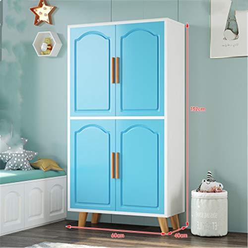 Armadio per bambini Casa Bedroom Bedroom Storage Storage Cabinet Semplice Moderno Minimalista Cartone animato Cartoon piccolo armadio Armadi camera da letto ( Colore : Blu , Size : 132x40x60cm )