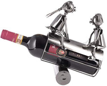 Brubaker Portabottiglie Vino Amanti su Rocker - Oggetto di Decorazione - Supporto per Bottiglie di Metallo - con Biglietto d'Auguri per Il Vino Regalo