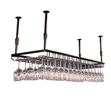JHGJBJ Bottiglia di Vino/Supporto di Vetro Vino Shelf Ferro Shelf Hanging Tetto Cremagliera del Supporto Decorazione, Mensola da Kitchen Bar Bodega, Il Nero