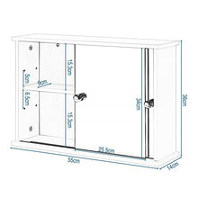 EUGAD Mobiletto Pensile da Bagno con Specchio Armadietto Bianco Lucido da Lavabo con Due Porte 55x14x36cm 0021WY