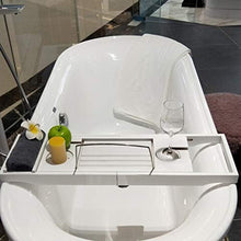 Scaffali per Pallet da Bagno, Bianco Slittamento Scalabili 75-110cmIPad Telefono Cellulare Scaffali Scaffali Porta Asciugamani, Adatto per Il Bagno Home Hotel