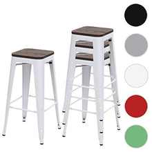 Set 4X sgabelli bistrot Design Industriale HWC-A73 Legno Metallo Verniciato Bianco