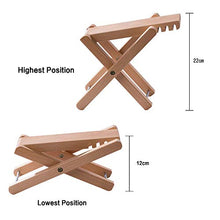 Rayzm Sgabello/Poggiapiedi in Legno per Chitarra, Poggia Piede Pieghevole per Chitarra Classica con 4 Altezze Regolabili, Robusto Poggia Piede in Legno per Chitarra e Banjo