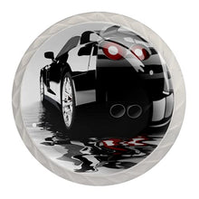 Maniglie per cassetti Manopole per cassetti Manopole rotonde Confezione da 4 per armadietto, cassetti, cassettiere, cassettiere ecc - Auto nera moderna ReflectedWater