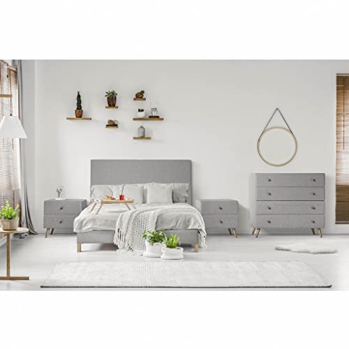Venditadimobilionline Letto Nordic LANNETE Grigio Chiaro 17 LANNETE Grigio Chiaro 17