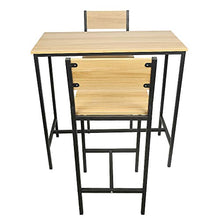 liangge Bar Set, Küchentisch Hohes Set, Bar Set of 1 Tisch + 2 Stühles mit Rückenlehne