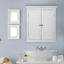 Teamson Home Mobile del Bagno Parete Legno Bianco Doppia Porta ELG-583
