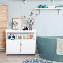 Mobile da Bagno Mobile Contenitore Mobiletto Multiuso Comò da Bagno Organizer da Bagno Mobiletto da Cucina Multifunzione Mobile da Pavimento Autoportante con 2 Ante lamellari